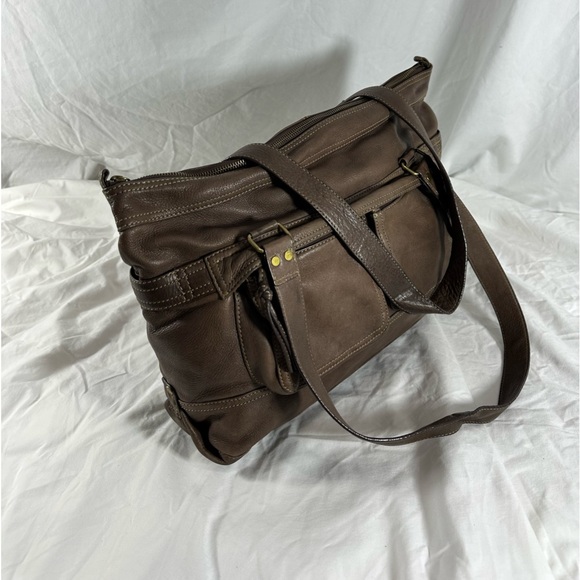 Genuine vintage FOSSIL large brown leather tote bag - Picture 13 of 15